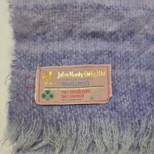 John Hanly Purple Mohair Wool  Blanket Size 70" X 57"